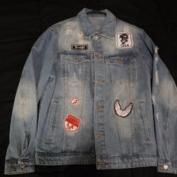 Men’s Denim Jacket With Patches Size M