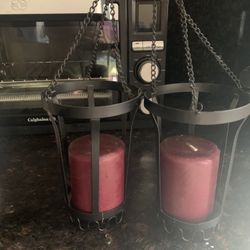 Hanging Candle Holders With Candles 
