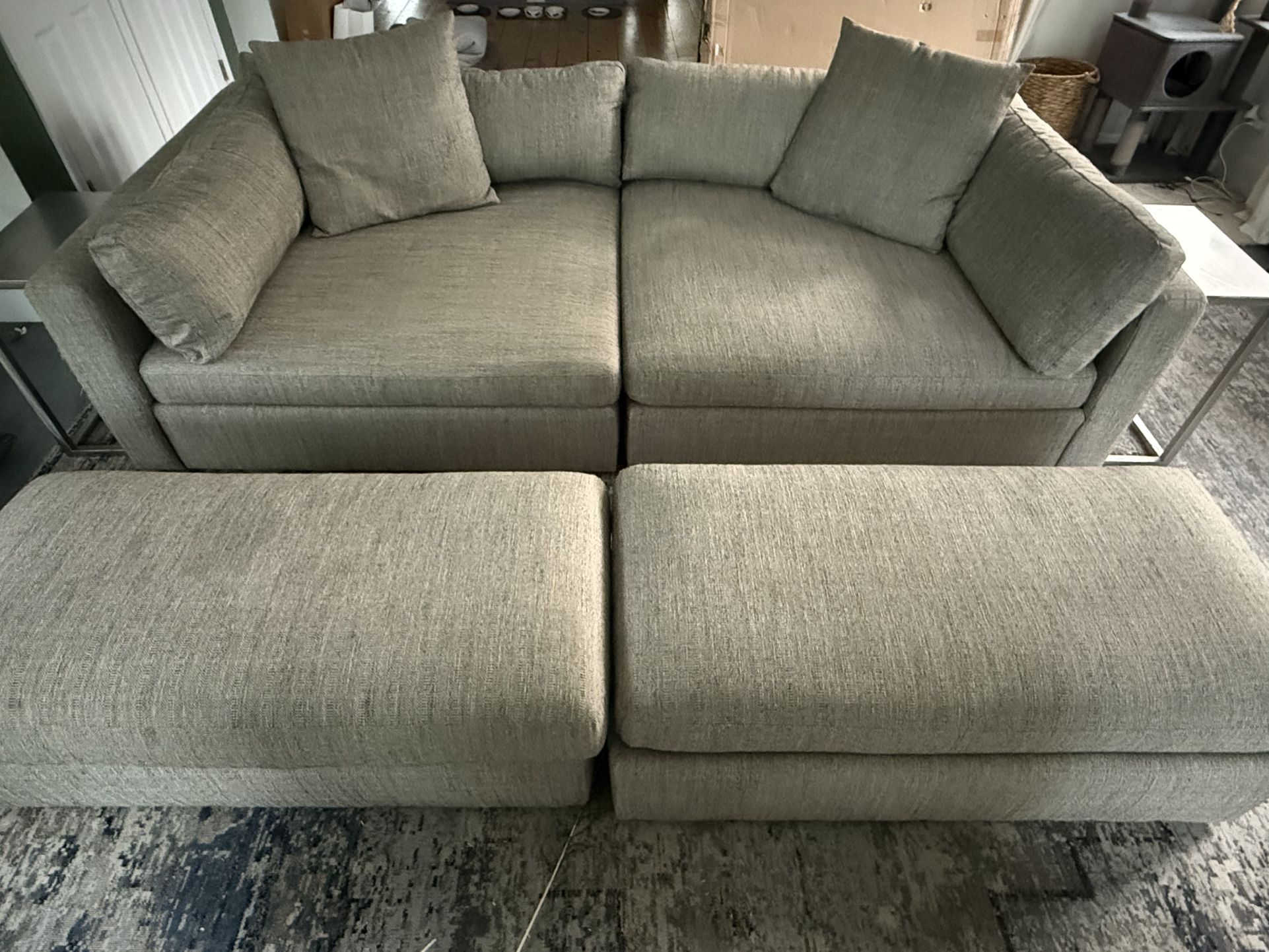 Extra Deep Sofa Loveseat with Ottomans