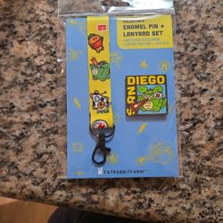 Fat Rabbit Farm Enamel Pin + Lanyard Set