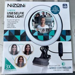 nizoni 3 mode usb selfie ring light