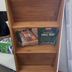 Bamboo Spice Drawer Organizer