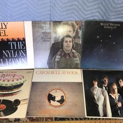 6 Vinyl LP Records Rolling Stones Willie Nelson Simon & Garfunkel Billy Joel Cat Stevens Pretenders