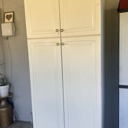 White Wood 63 in. W  2 Door Big Wardrobe Armoires. 