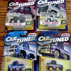 EXCLUSIVE MIJO CARTUNED DIECAST CARS CHEVY IMPALA CHEVY C10 TOYOTA SR5