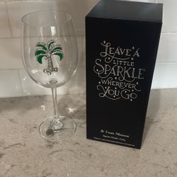 Palm Tree Wine Glass New in Box