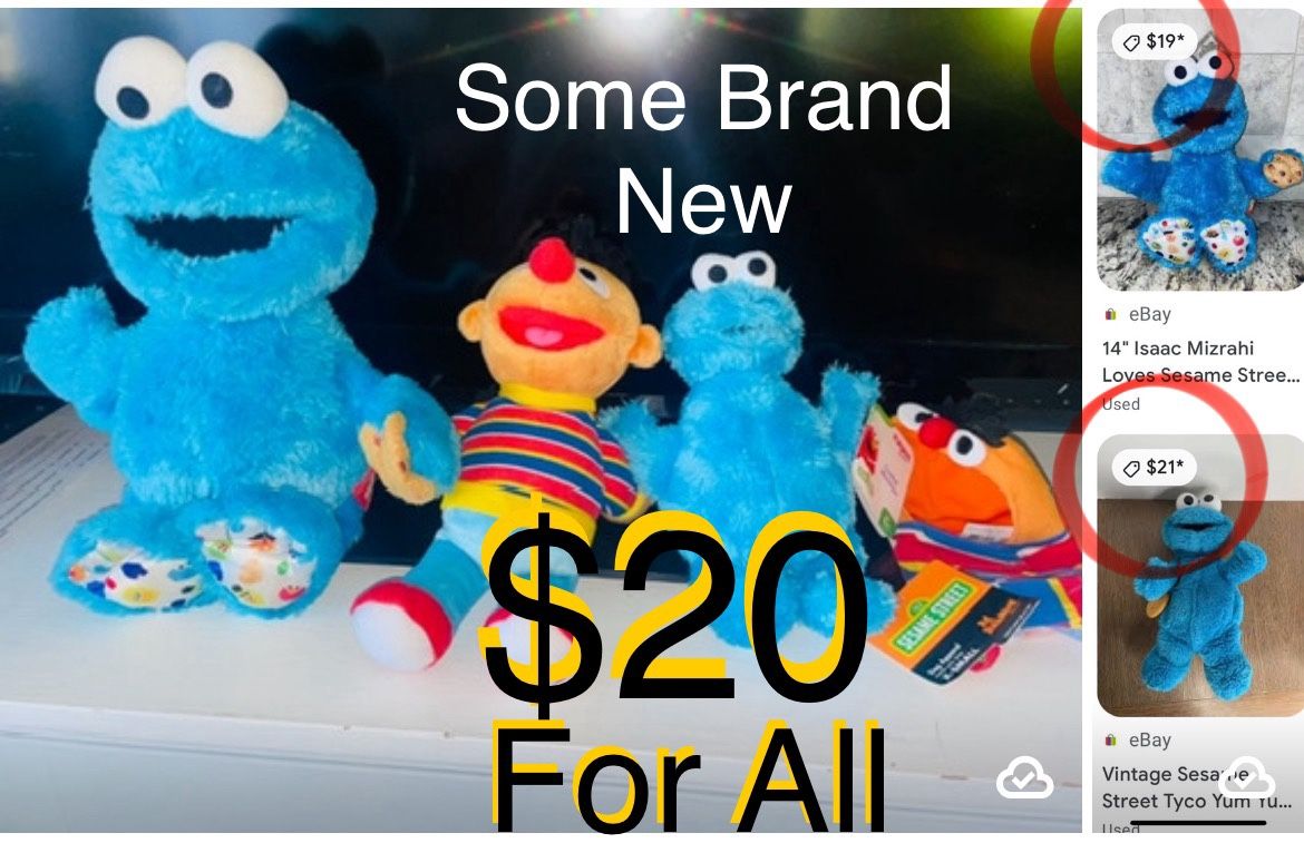 $20 For All some with Tag Sesame Street characters cookie 🍪 monster and Ernie and pet costume Ernie