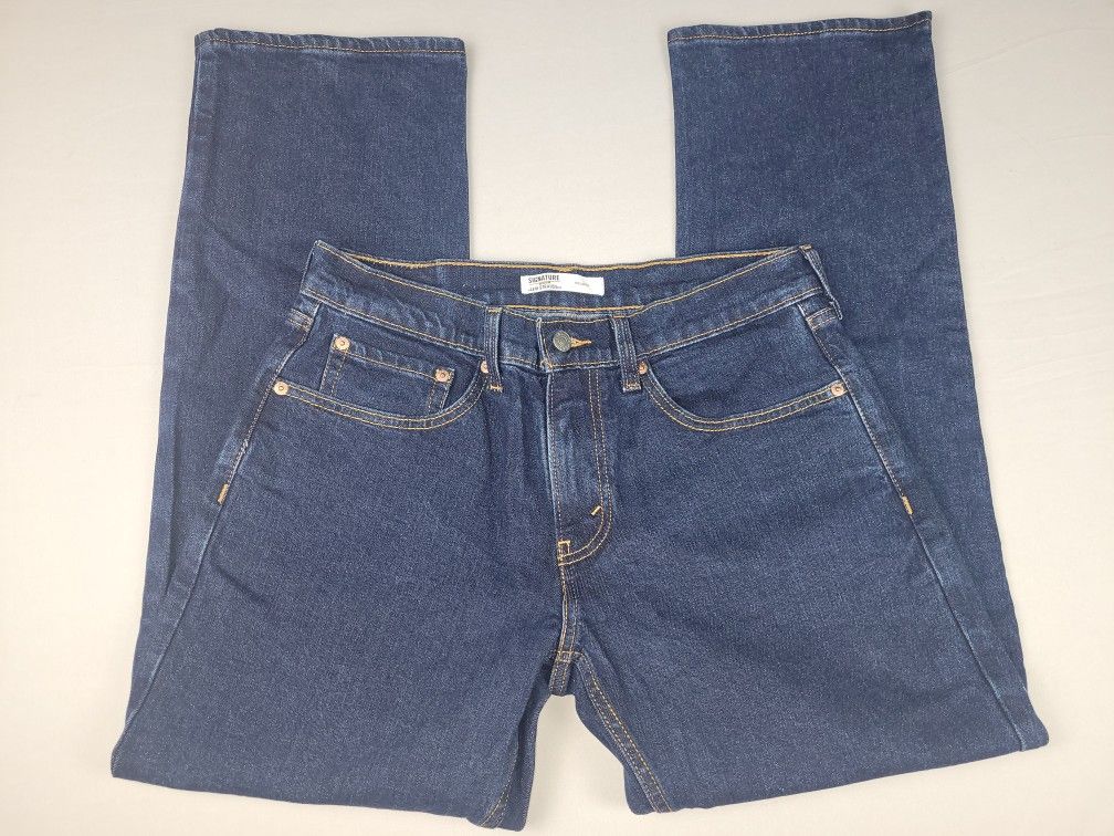 Levi's Signature Gold Relaxed Fit Jeans Men's 31x30 Blue Denim Zip Up Dark Wash