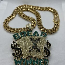 Cuban link necklace with pendant (12mm)