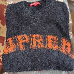 Brand New  Navy Blue Orange Sweater 