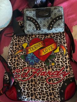 Ed hardy backpack and cross bag