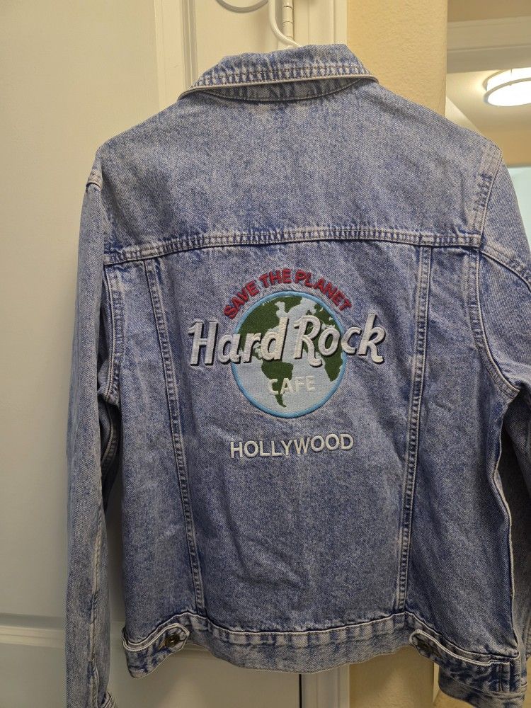 New Hard Rock Cafe Hollywood Medium Denim Jacket