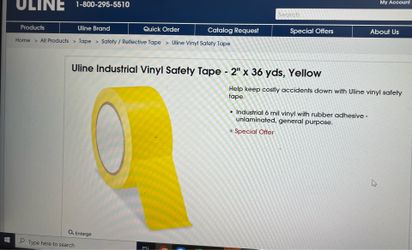 Unline Industrial Vinyl Safety Tape - 2” * 36 yds, Yellow