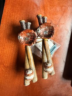 Baseball Bat and Glove Drawer Pulls Set of 2