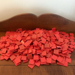 Large Lot of Plastic Red Square Shapes - Educational Toys 