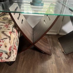 Glass End Table 