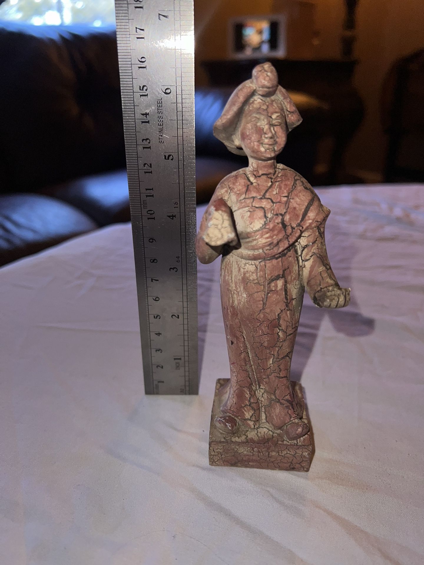 VINTAGE 6.5” Chinese Tang Dynasty wooden court lady figure