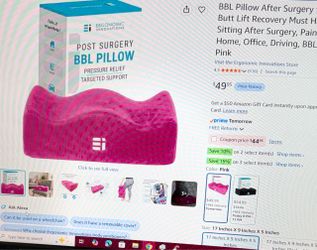 Ergonomic Innovations BBL Pillow Post Surgery Pink