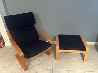 IKEA Poang chair and ottoman