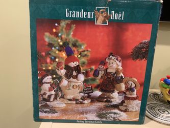 Snowmen Fisherman Family