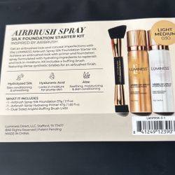 Luminess Airbrush Foundation / Primer Set & Brush- New / Unopened