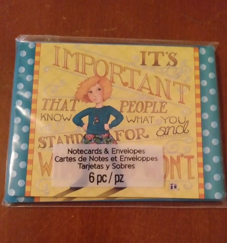BRAND NEW IN PACKAGE MARY & CO. BLANK INSIDE GLITTER STATEMENT NOTECARDS & ENVELOPES SET - 6 CT