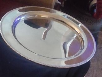 13-1/2" OD Silver Plated Serving Tray