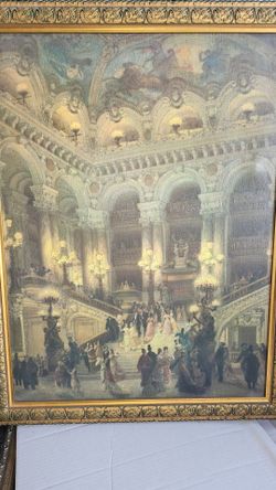 Large Framed Grand Ballroom Scene Art Print