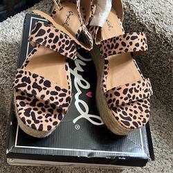 Brand New Women’s Cheetah Wedge Sandals Size 8 $10