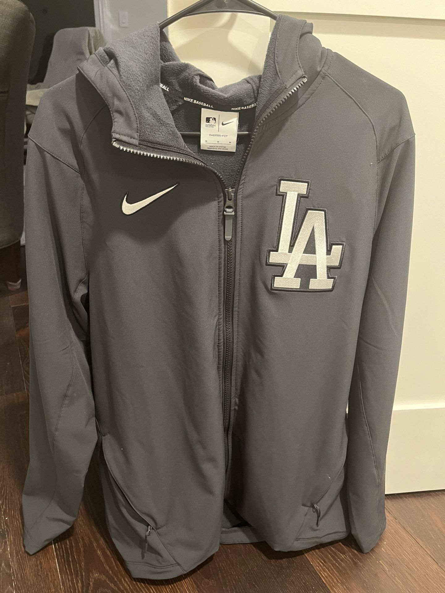LA Dodgers Nike Authentic Collection Player Performance Full-Zip Black Hoodie Sz M