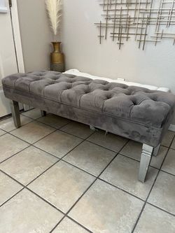 Pier 1 imports, large bench, velvet gray color