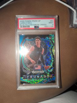 Lamelo Ball RC Crusade Blue yellow Green PSA 9