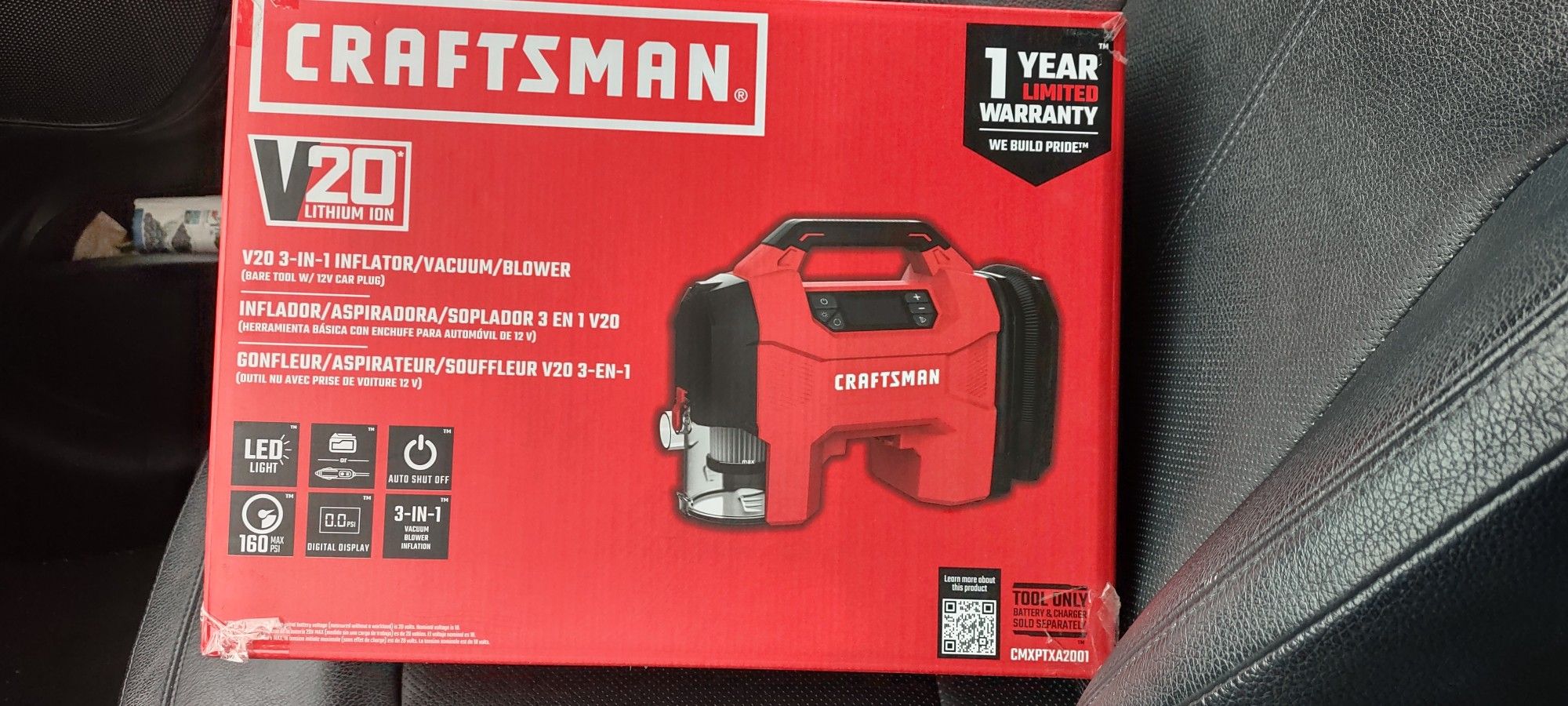 Brand New Never Opened Brand New Craftsman V20 3-in-1 Inflator/Vacuum/Blower