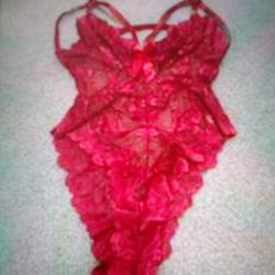 New Small Red Lace Bodysuit Lingerie 