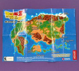Dragon Ball Z The Legacy Of Goku II Game Map only 2003 Atari Game Boy Advance