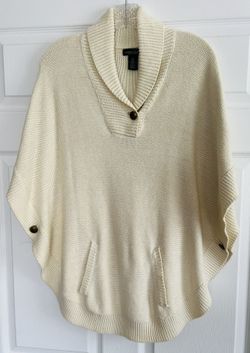 Ralph Lauren Poncho Sweater Cream Color Size S