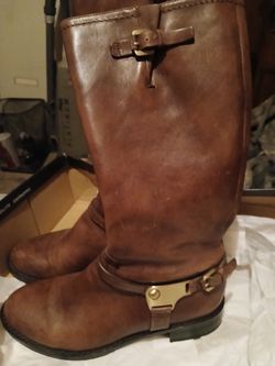 Brown mink boots