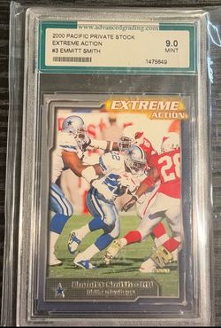 2000 Pacific Private Stock Extreme Action Emmitt Smith #3 Graded 9.0