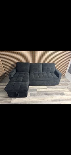Macy’s Black Sleeper Sofa w/ Storage