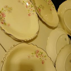 Vintage 1946 Homer Laughlin Virginia Rose Oval Platter 11.5x8.75. Some Chips Under Rims. $12 Each. 