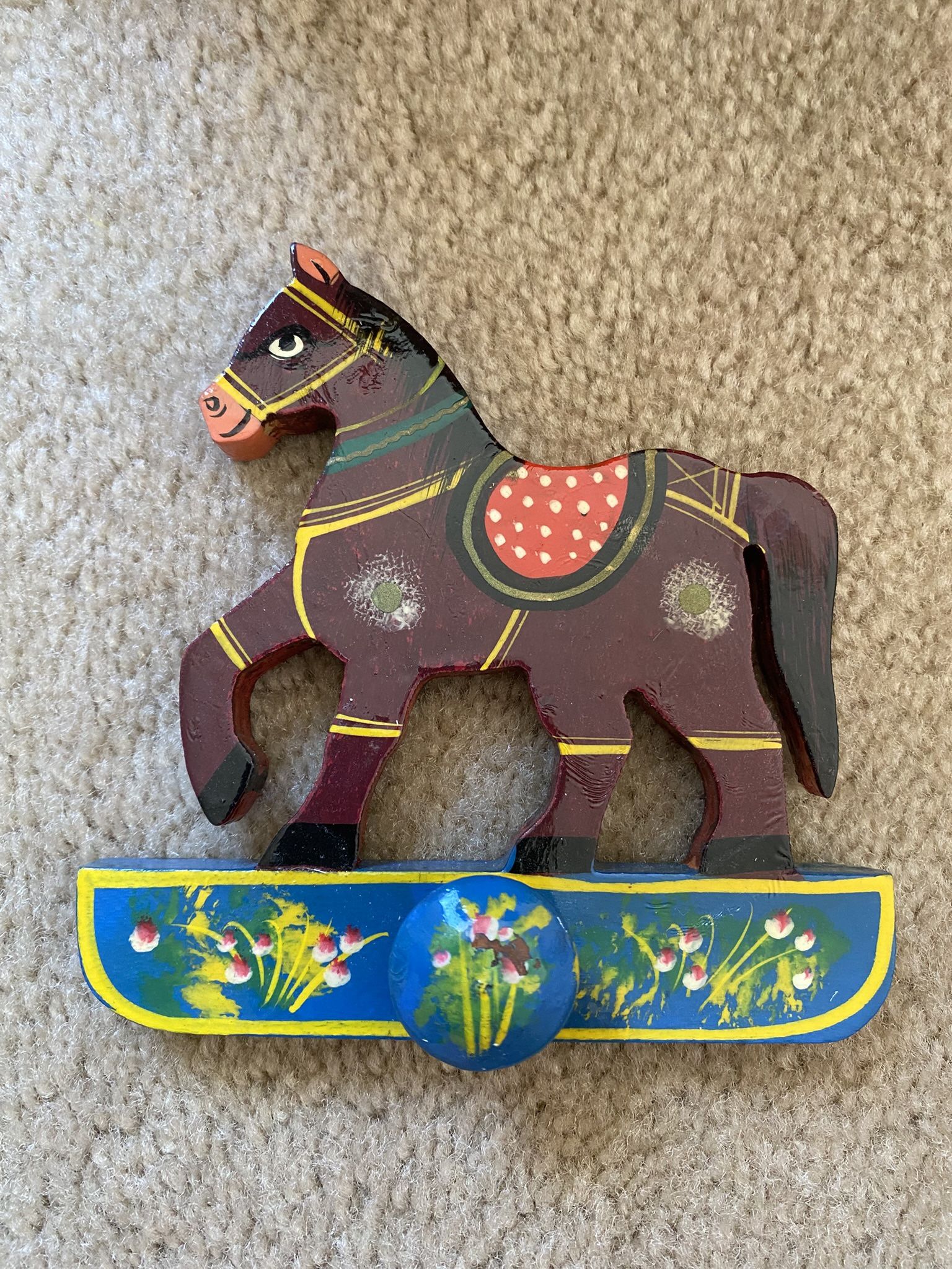 Handmade Wood Horse Hanger