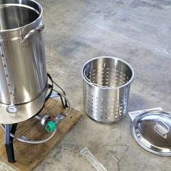 Home Brew Bayou Classic 30 Qt 7.5 Gallon Brew/Boil Kettle With Burner