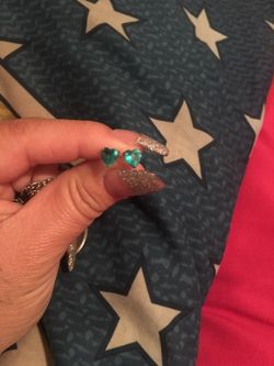 Aqua heart earrings