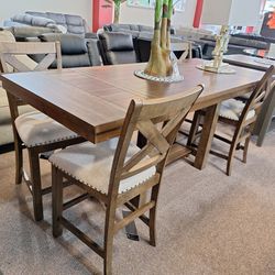 Counter Height Dining Extensión Table 4 Chairs