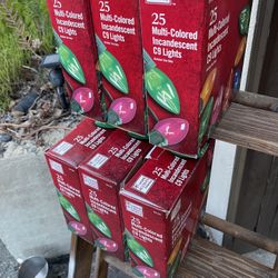 6 Boxes Home Accents Holiday 25 Multi-Colored Incandescent C9 Lights Conventional Old School Classic Retro 80s 90s