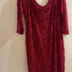 Red Lace Dress 2x Talla 42 (de Mexico)