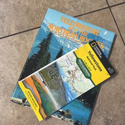 Yellowstone national park map and book