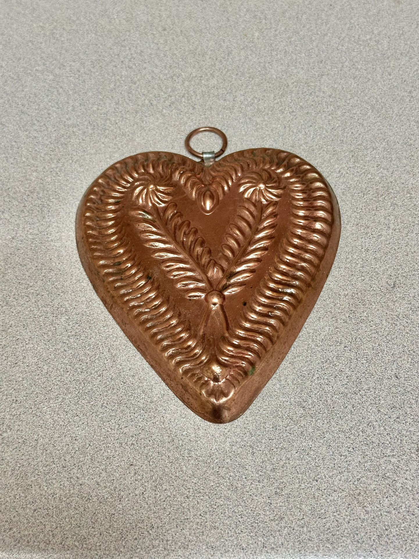 Birth Gramm Swiss Heart with Flowers copper mold