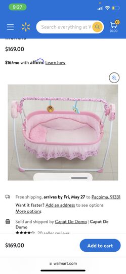 Pink Electric Crib/Bassinet For Babies 0-18 Months