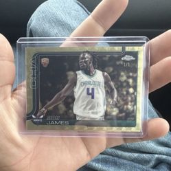 2025-26 Topps Chrome Sion James #283 Superfractor Rookie 1/1 Charlotte Hornets